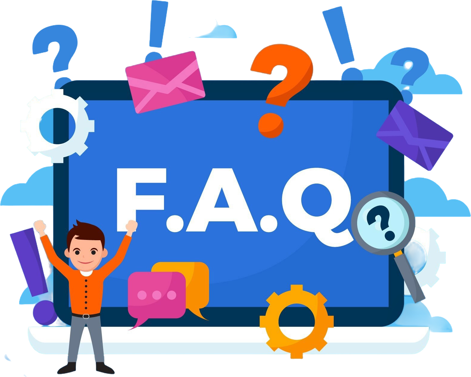 Illustrazione FAQ - Domande frequenti sui servizi di sviluppo software